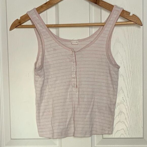 4 for $20//Garage Pink Pyjama Crop Top - Picture 2 of 4